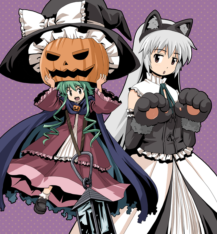dress, halloween, haniwa, haniwa_(leaf_garden), lantern, maybell, original, paws