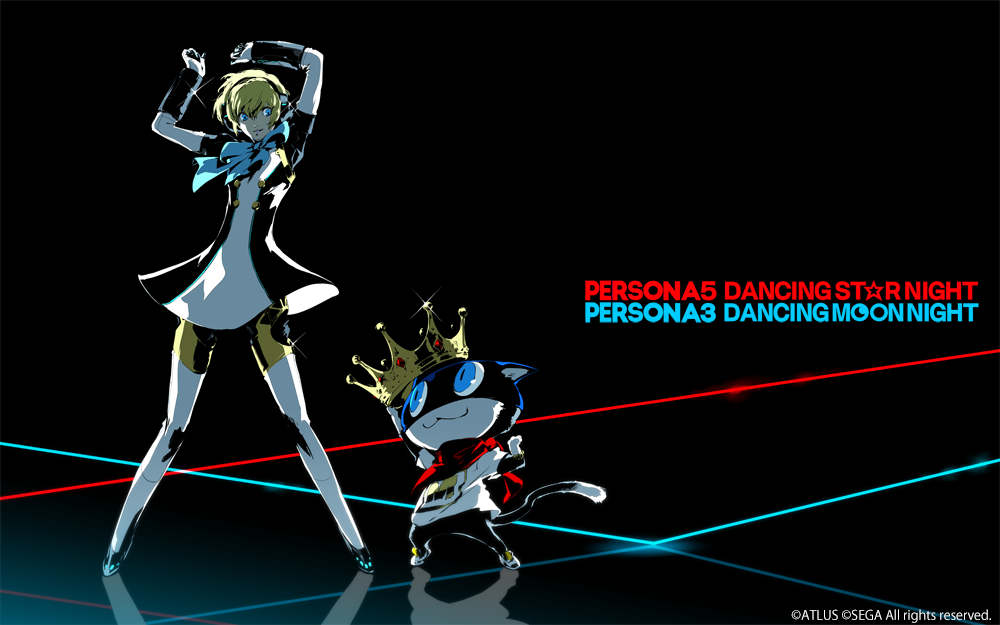 1girl, 1other, :3, aegis_(persona), android, animal_ears, arms_up, atlus