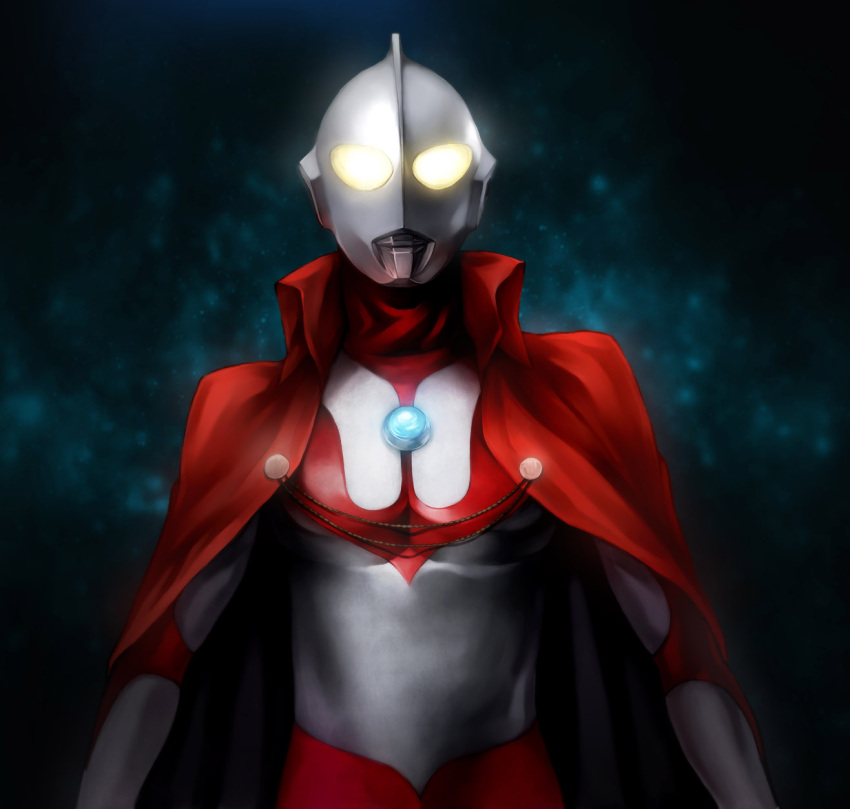 1boy, bai_wang, bodysuit, cape, commentary_request, helmet, highres, red_cape