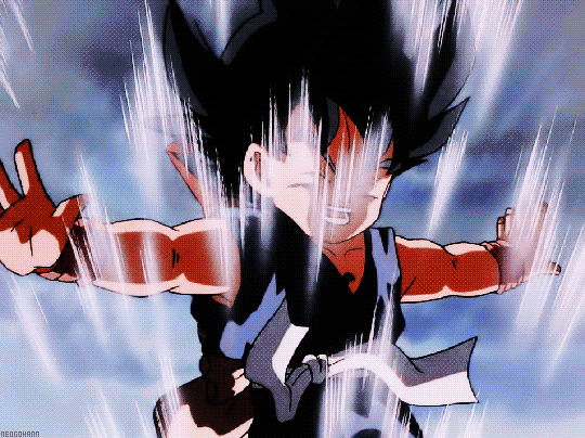 1boy, animated, animated_gif, aura, black_eyes, black_hair, dougi, dragon_ball