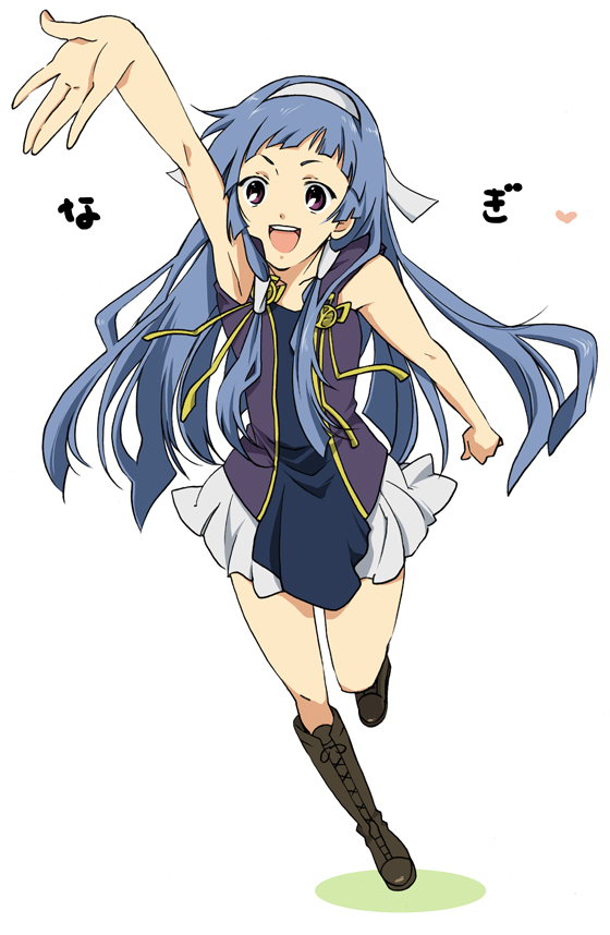 1girl, blue_hair, blunt_bangs, flat_chest, green_shadow, hair_tubes, heart, highres