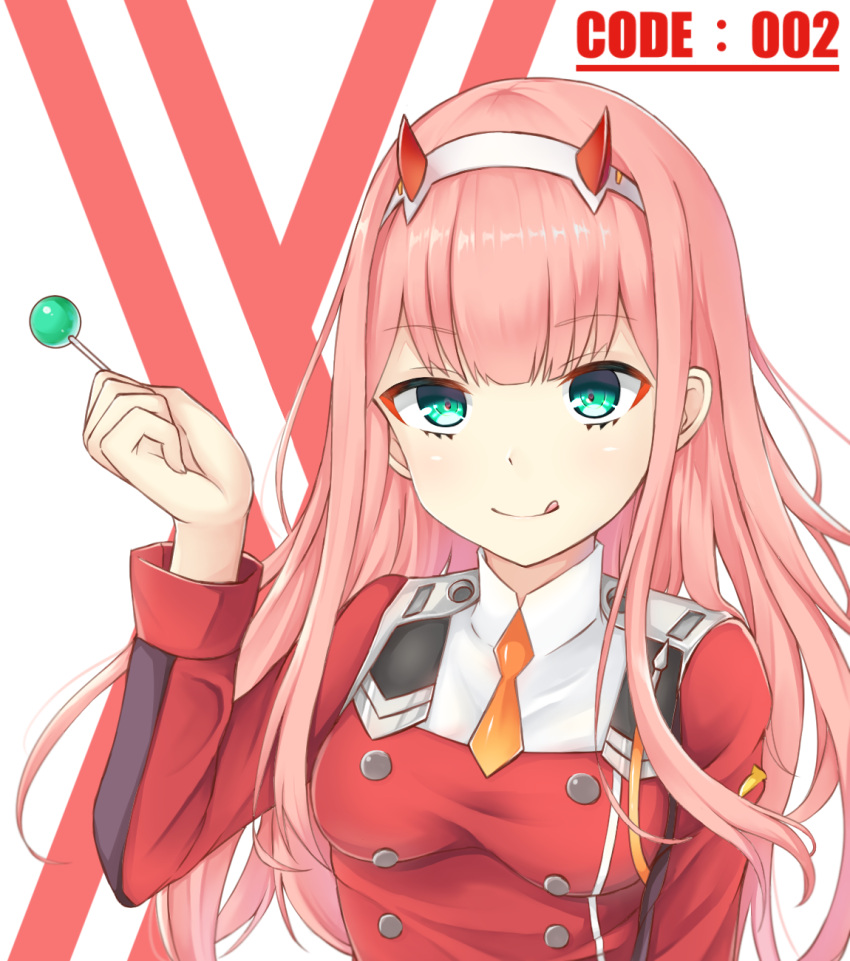 1girl, :q, bangs, blush, breasts, candy, closed_mouth, commentary
