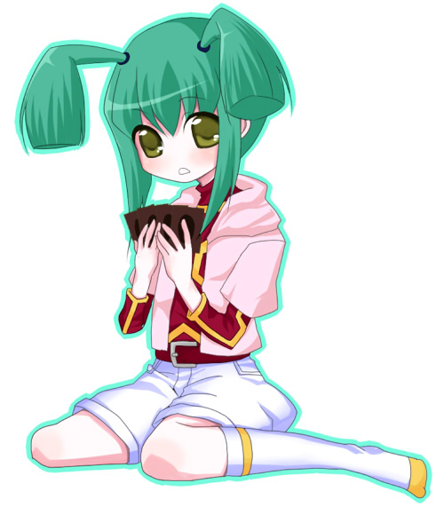 blush, card, cards, green_hair, ha, holding, holding_card, jacket