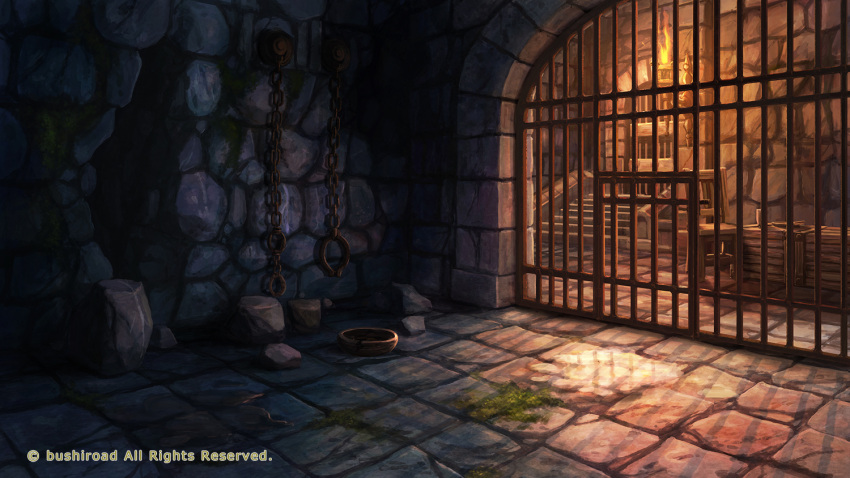 bars, bowl, chains, chair, company_name, crate, cuffs, door