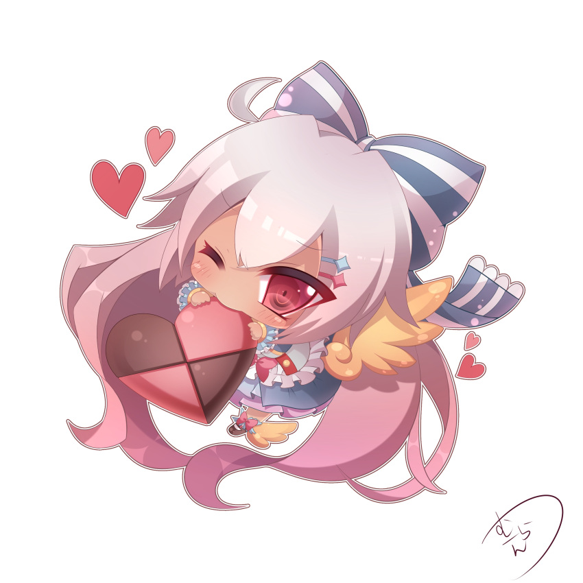 1girl, absurdres, ahoge, apron, bangs, black_footwear, blue_dress, blush