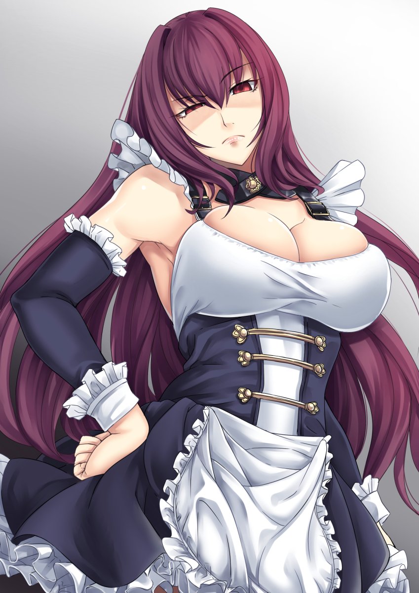 1girl, alternate_costume, arm_warmers, armpits, black_dress, breasts, cleavage, corset