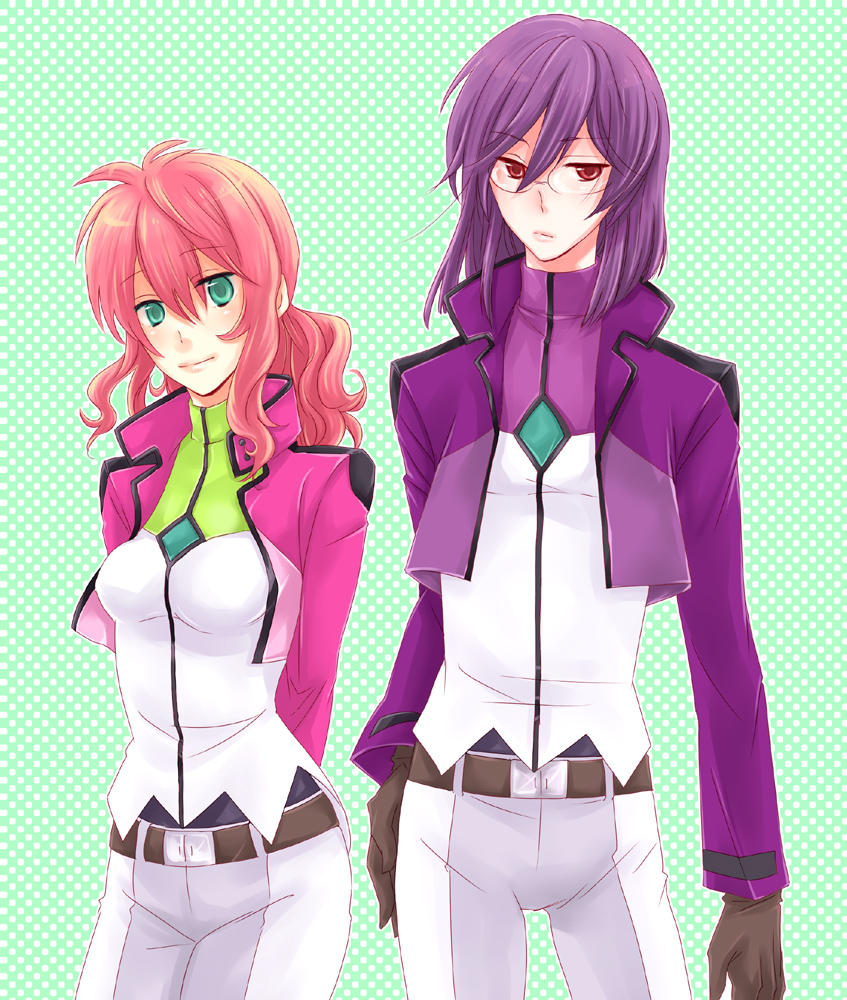 belt, feldt_grace, glasses, gloves, green_eyes, gundam, gundam_00, jacket