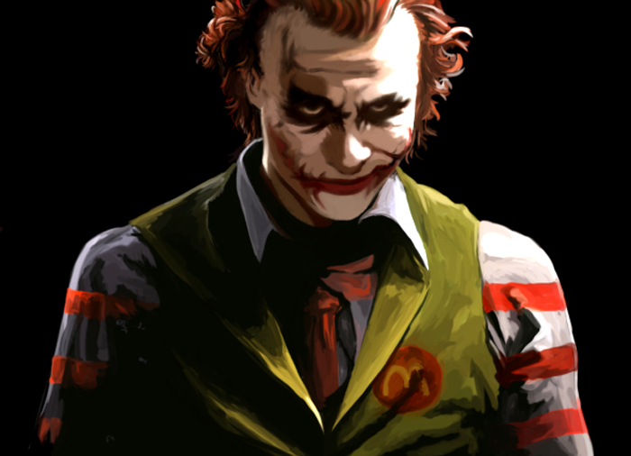 clothed, dc_comics, heath_ledger, kawanakajima, mcdonald's, mcdonalds, parody, ronald_mcdonald