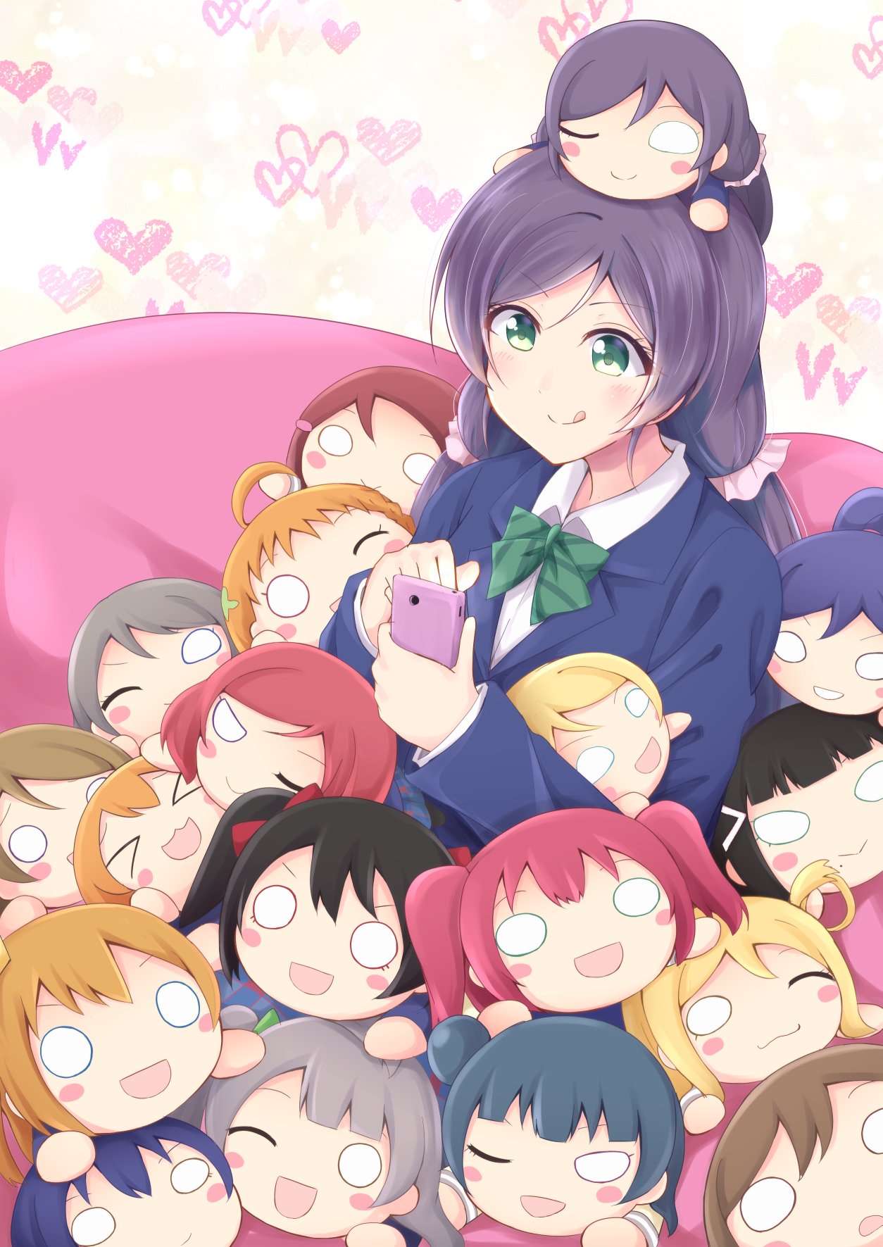 >_<, 1girl, :>, :3, :d, :q, ;), ;3