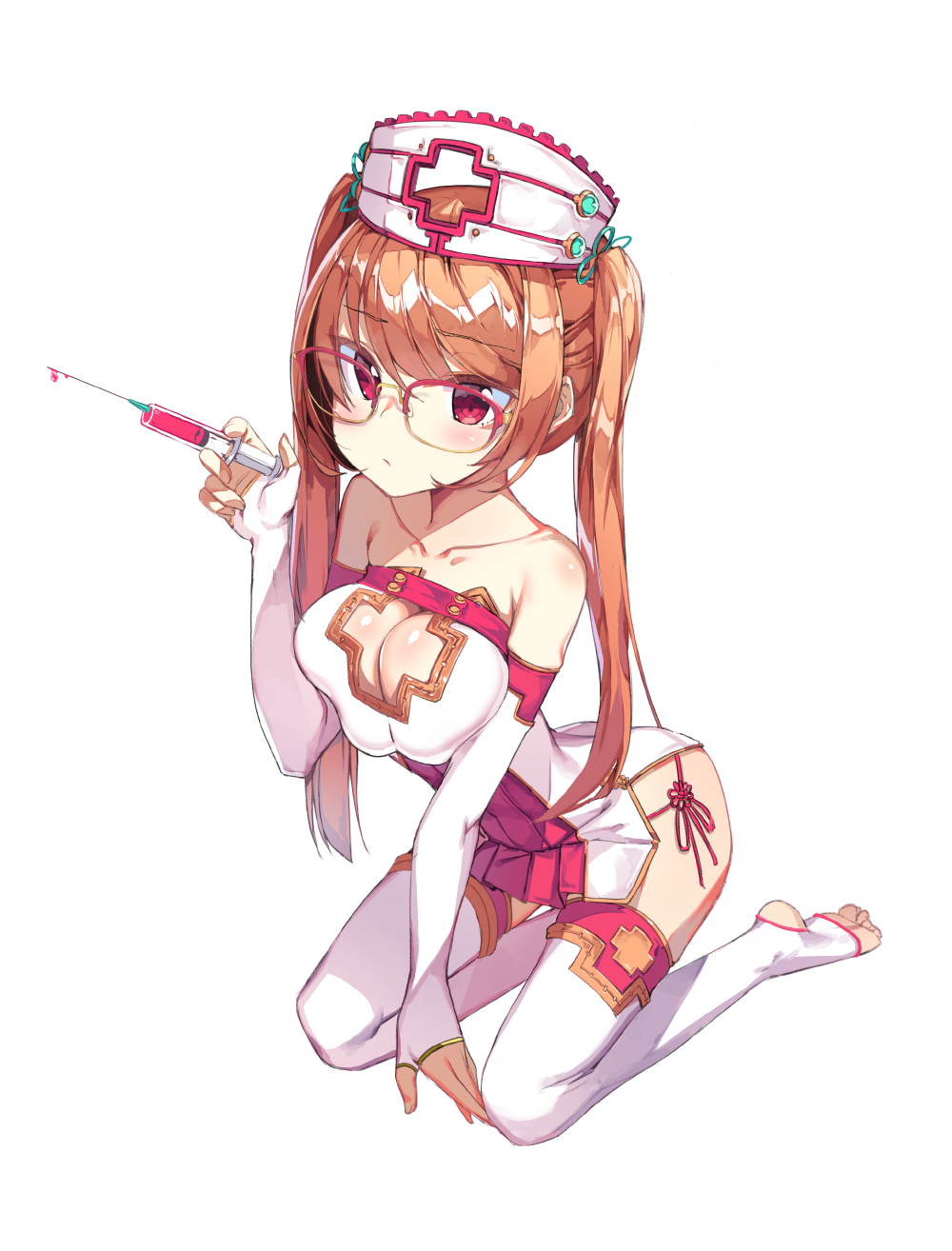 1girl, bangs, bare_shoulders, blush, breasts, cleavage, cleavage_cutout, closed_mouth