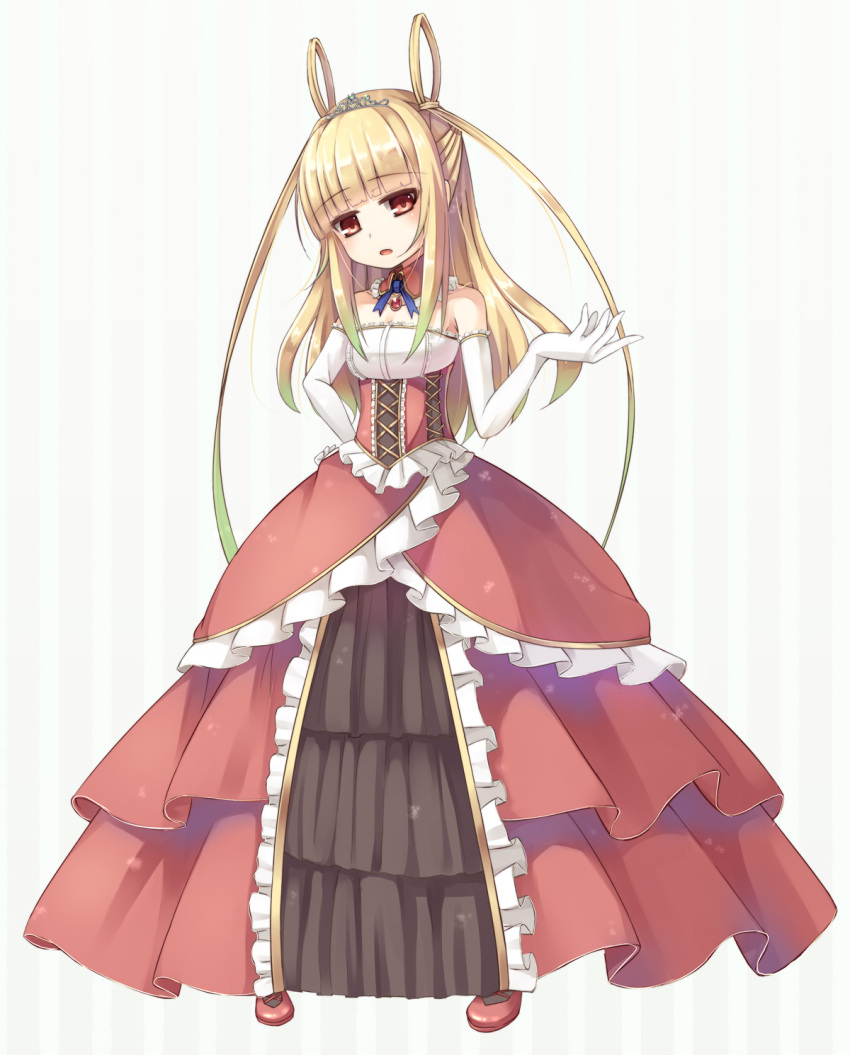 1girl, asa_(swallowtail), bangs, black_legwear, blonde_hair, blunt_bangs, blush, brown_collar