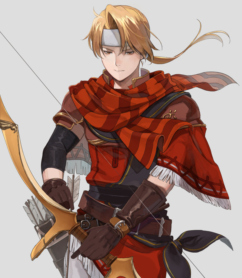 1boy, arrow, belt, blonde_hair, bow_(weapon), fire_emblem, fire_emblem:_mystery_of_the_emblem, fire_emblem_heroes