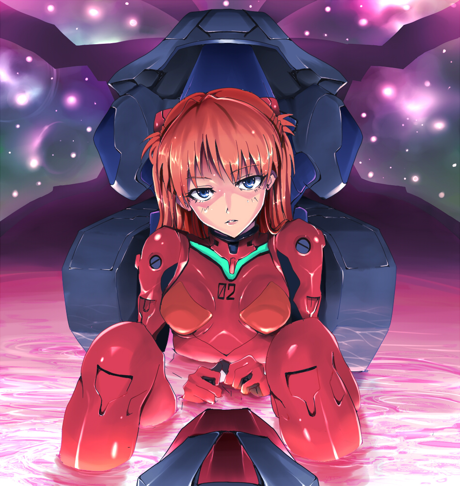 kasai_shin, kokoro_(artist), lcl, long_hair, neon_genesis_evangelion, plugsuit, red_hair, redhead