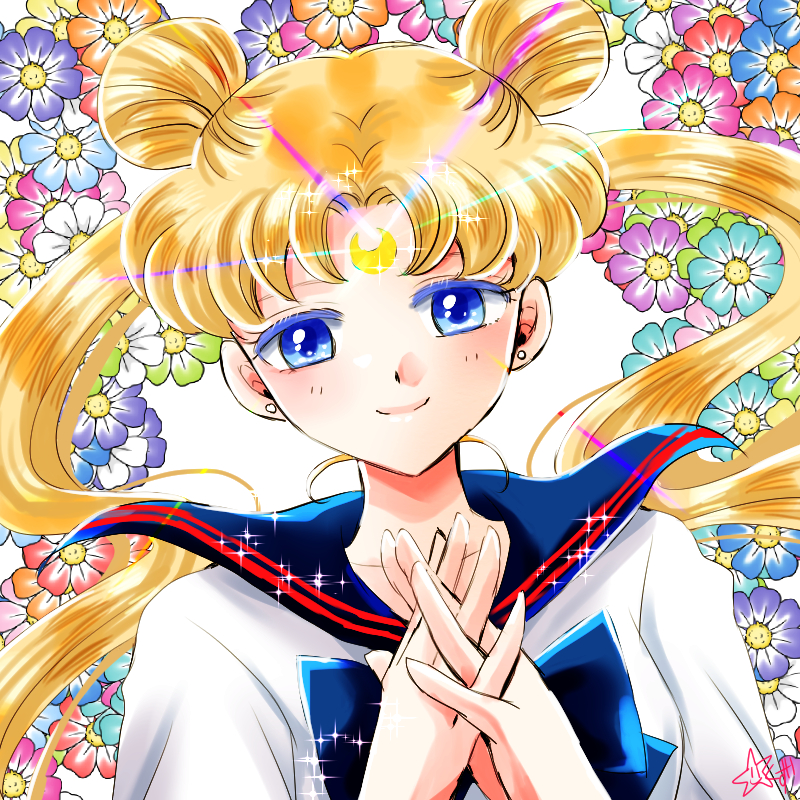 1girl, bangs, bishoujo_senshi_sailor_moon, blonde_hair, blue_bow, blue_eyes, blue_sailor_collar, bow