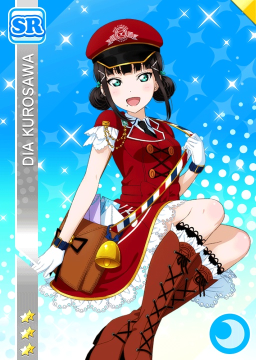 black_hair, blush, character_name, double_bun, dress, green_eyes, hd, kurosawa_dia, long_hair, love_live!, love_live!_sunshine!!, smile