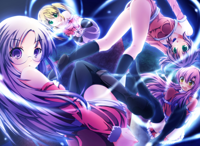 blonde_hair, boots, christmas, detached_sleeves, glasses, green_eyes, hayate_no_gotoku!, katsura_hinagiku