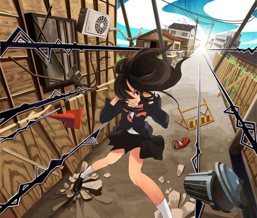 ina7, inaba_taiju, skirt, socks, wind
