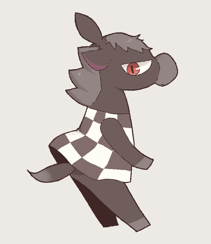 1boy, animal_ears, back, doubutsu_no_mori, horse, horse_ears, horse_tail, no_humans