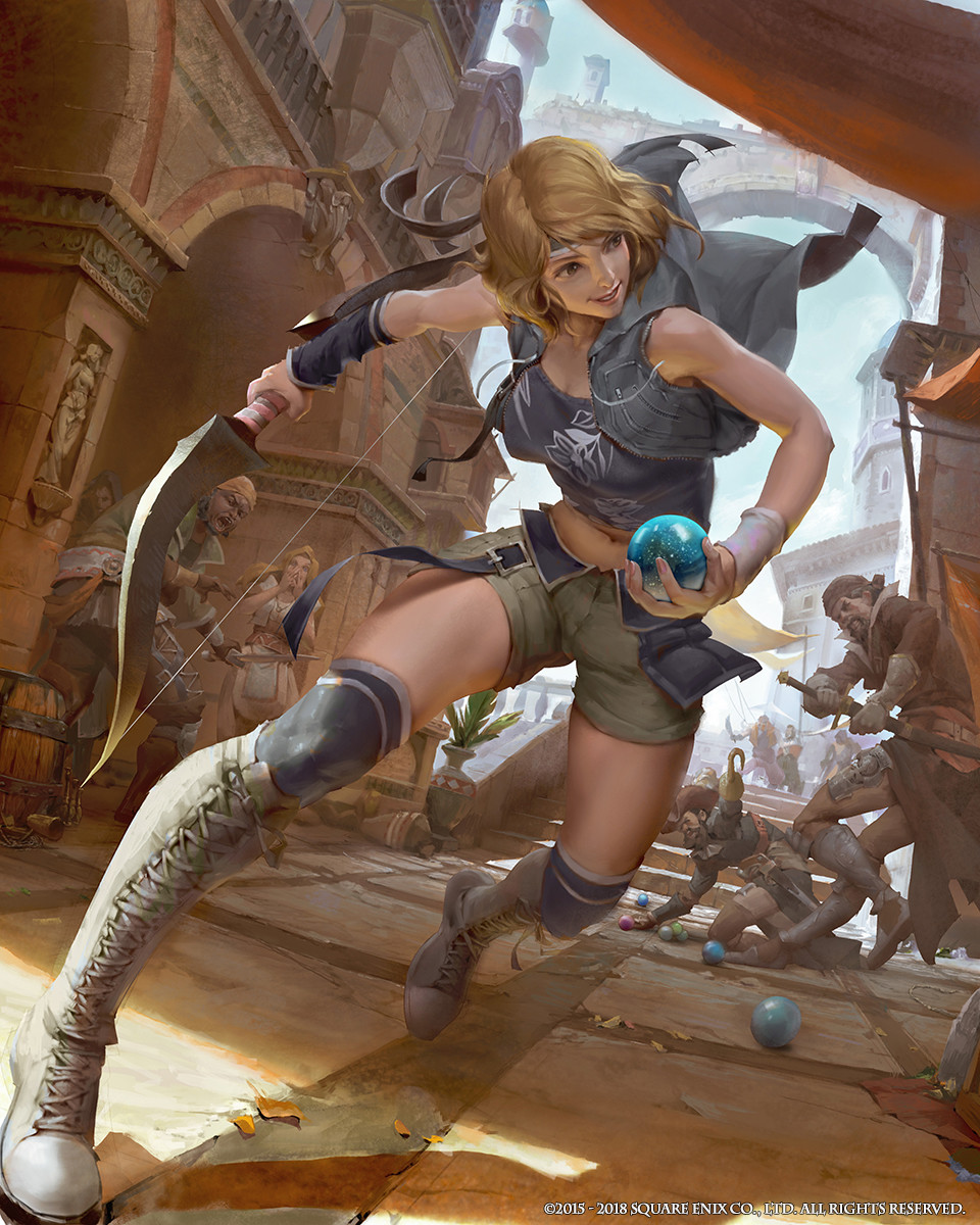 1girl, boots, bow_(weapon), breasts, brown_eyes, brown_hair, cosplay, final_fantasy