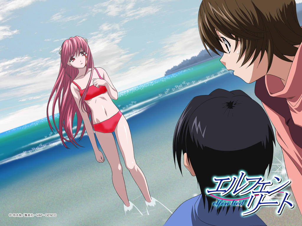 bikini, elfen_lied, kouta, lucy, photoshop, swimsuit, yuka