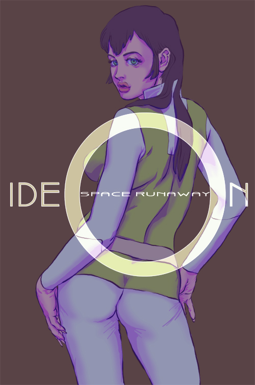 black_hair, densetsu_kyojin_ideon, green_eyes, karala_ajiba, lipstick, looking_back, oprince, pout