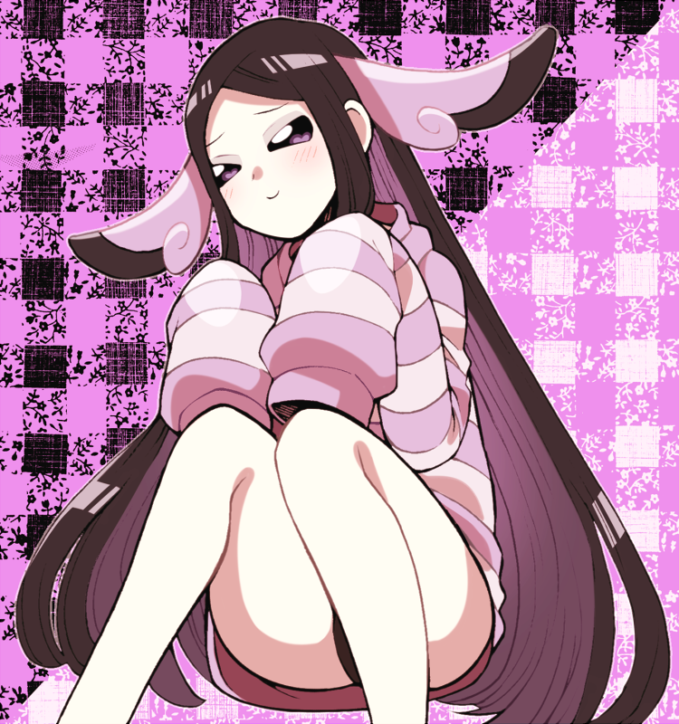 1girl, animal_ears, black_eyes, black_hair, gym_leader, long_hair, mache_(pokemon), minashirazu