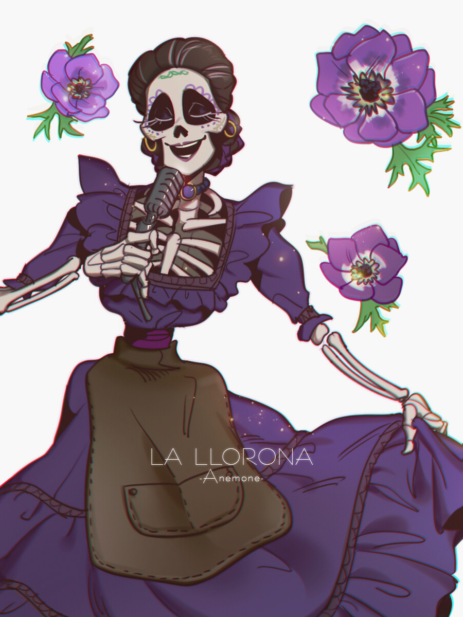 1girl, anz, black_hair, braid, choker, closed_eyes, coco_(disney), disney