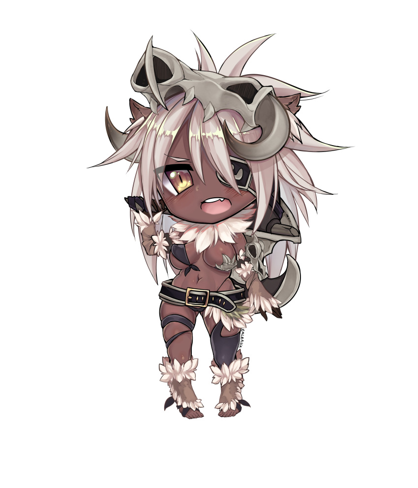 1girl, :d, absurdres, ass_visible_through_thighs, axe, barefoot, belt, black_panties