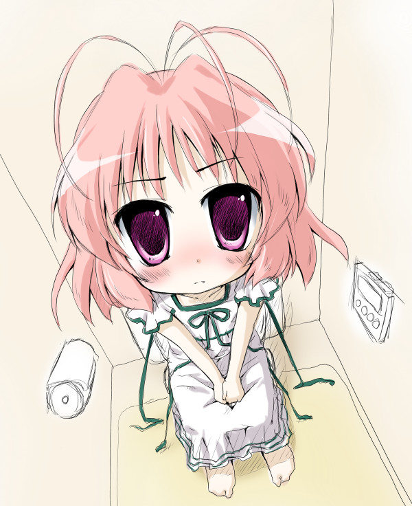 baby_princess, chibi, fubuki, fubuki_(baby_princess), natsuhime_yuran, pink_hair, sitting, toilet