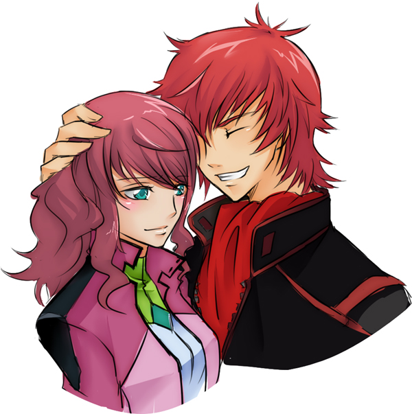 blue_eyes, father_and_daughter, feldt_grace, gundam, gundam_00, gundam_00p, jacket, mozuku