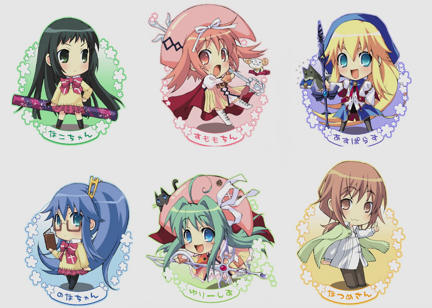 akihime_sumomo, aqua_eyes, arthur_matsuda, bell, blonde_hair, blue_eyes, blue_hair, blush