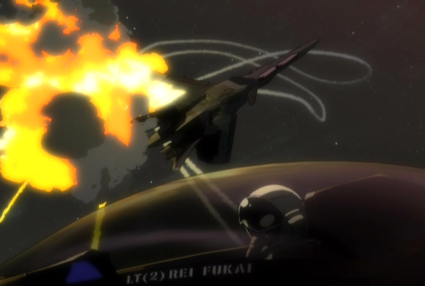 battle, cap, explosion, ffr-31mr/d_super_sylph, fukai_rei, fukai_rei_(yukikaze), helmet, jet