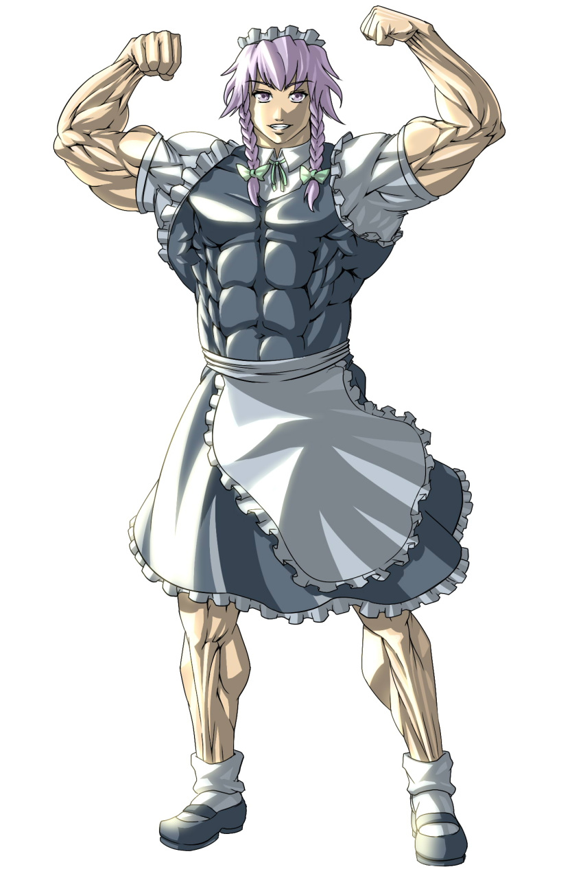 highres, ioridonmax13, izayoi_sakuya, muscle, parody, touhou