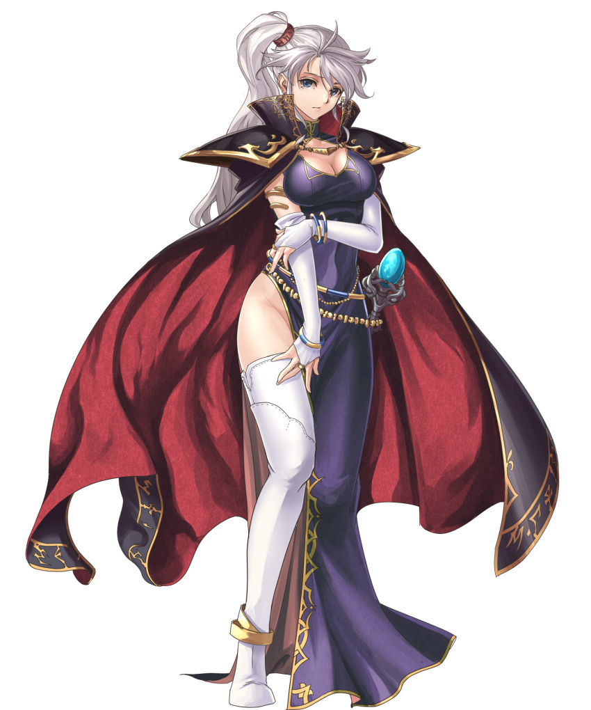 1girl, alba, anklet, armlet, blue_eyes, boots, bracelet, breasts