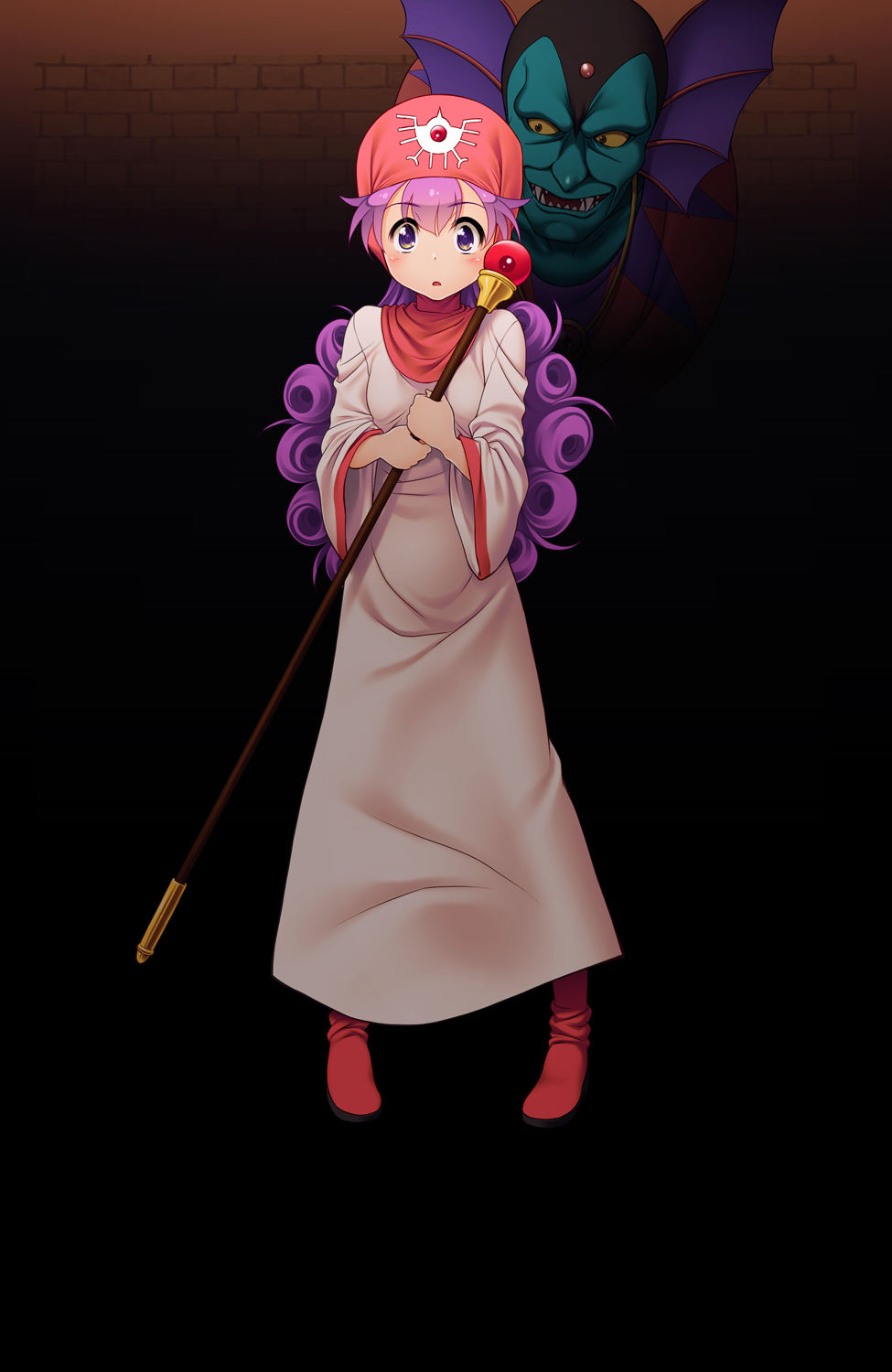 1boy, 1girl, commentary_request, dragon_quest, dragon_quest_ii, exit_nothing, hargon, highres