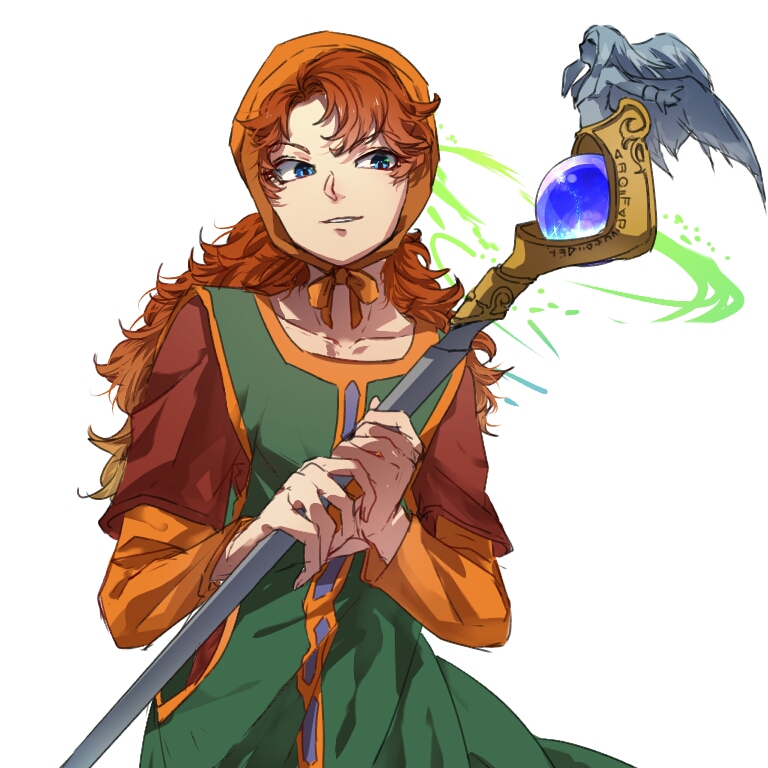 1girl, bangs, blue_eyes, brown_hair, dragon_quest, dragon_quest_vii, green_eyes, haru_hikoya