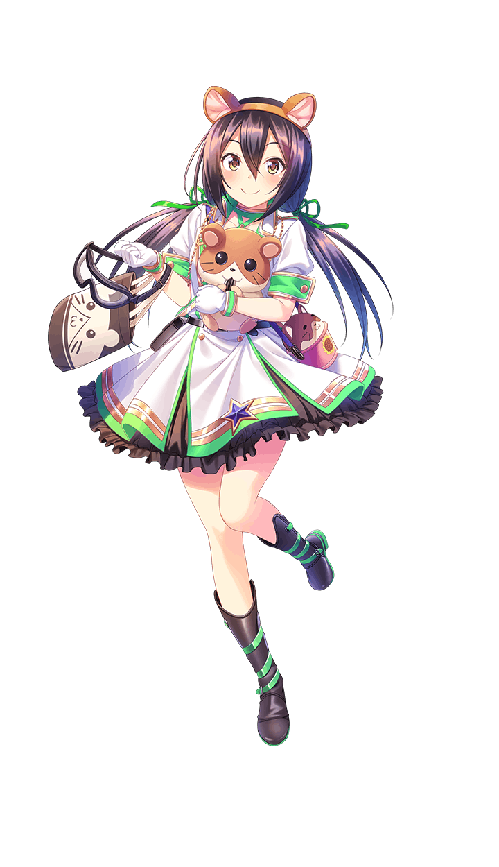 1girl, animal_ears, bag, black_footwear, black_hair, boots, brown_eyes, dress