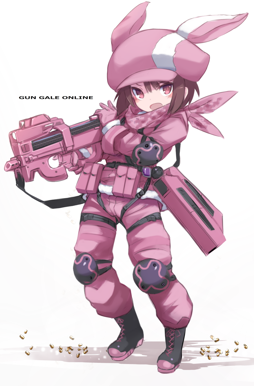 1girl, animal_ears, animal_hat, bandanna, bangs, black_footwear, blush, boots