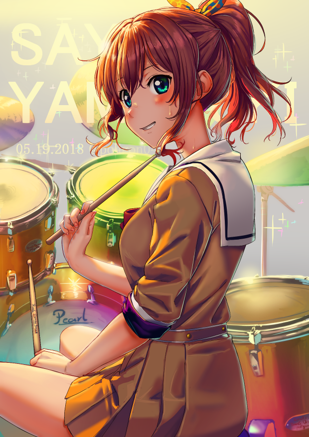 1girl, aqua_eyes, artist_name, bang_dream!, bang_dream!_girls_band_party!, bangs, between_legs, blush