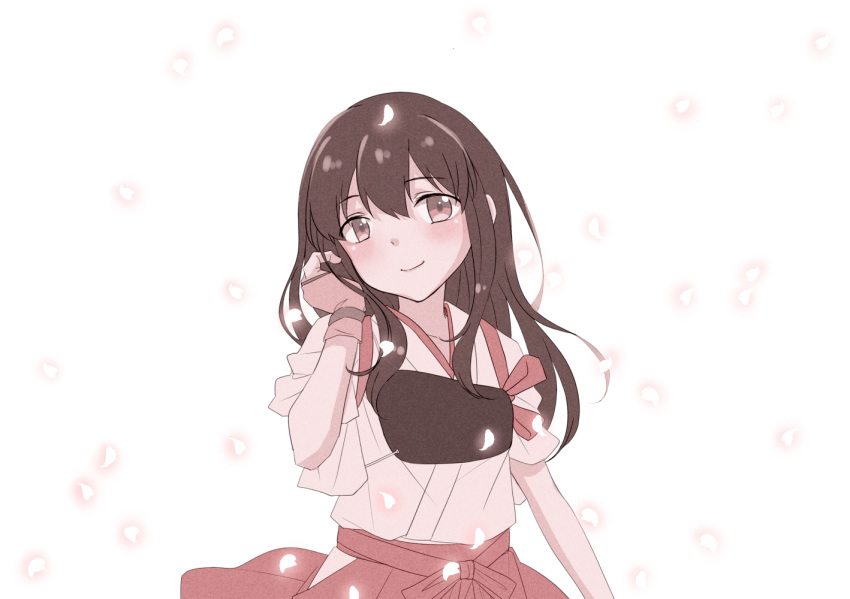 1girl, akagi_(kantai_collection), asakawa_shinka, blush, brown_eyes, brown_hair, closed_mouth, collarbone