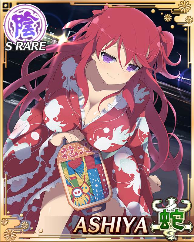 1girl, ashiya_(senran_kagura), breasts, cleavage, looking_at_viewer, official_art, redhead, senran_kagura_(series)