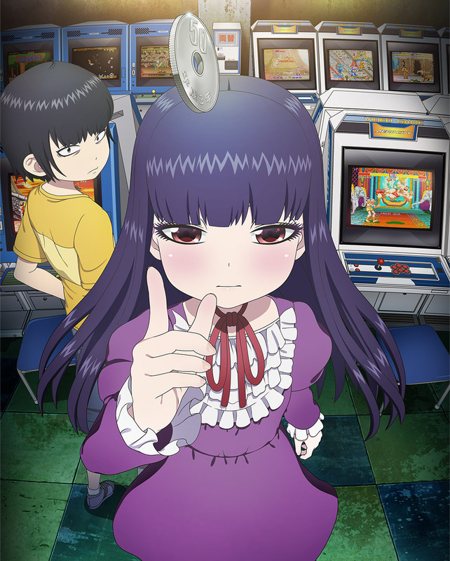 1girl, aiming_at_viewer, arcade, artist_request, black_hair, capcom, chair, coin