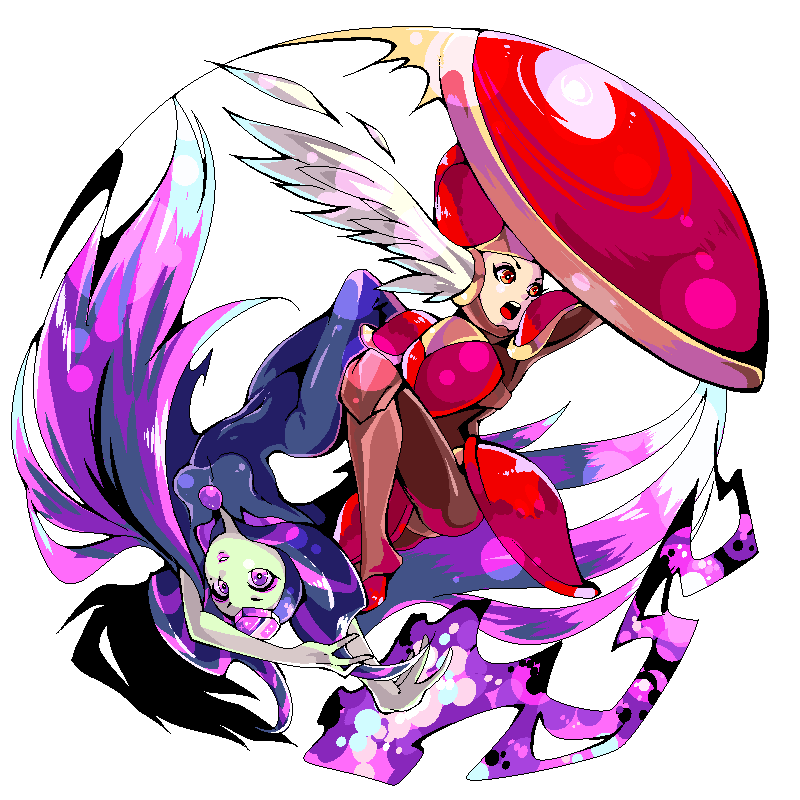 armor, armored_dress, arms_up, brown_legwear, covered_navel, enchantress_(shovel_knight), gem, hachimaru_(ediciusa)