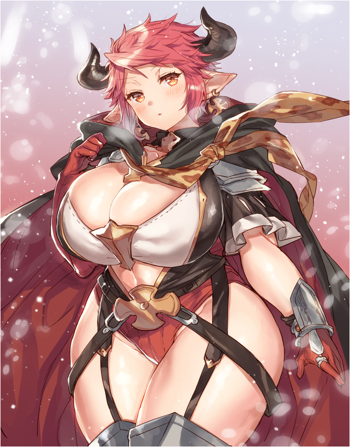 1girl, animal_ears, animal_print, bangs, black_belt, black_cape, blush, breasts