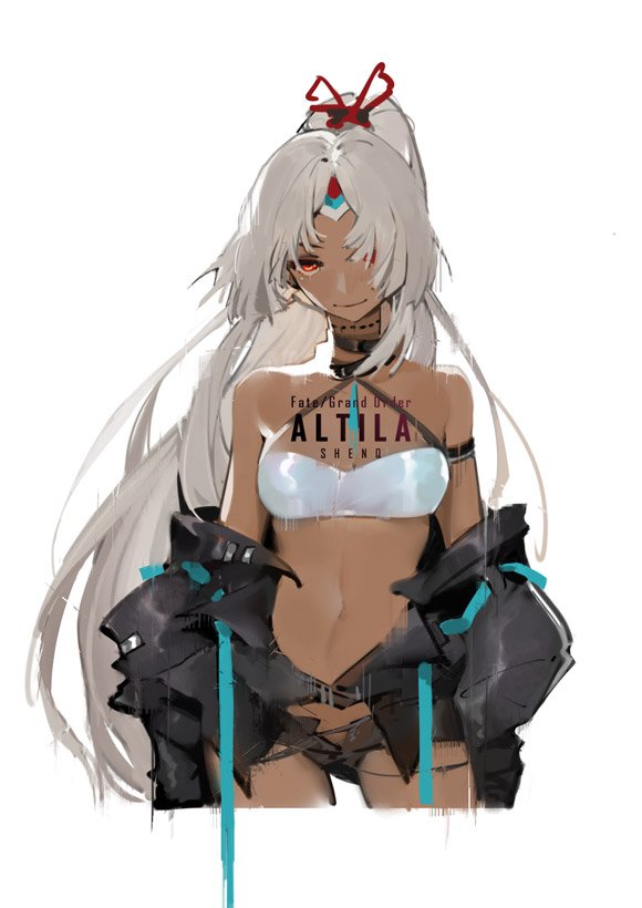 1girl, altera_(fate), breasts, collar, copyright_name, criss-cross_halter, fate/grand_order, fate_(series)