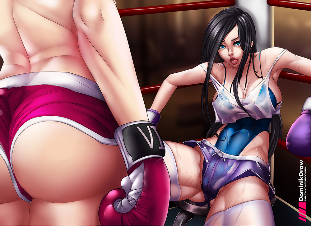 2girls, alternate_costume, armpits, ass, back, bare_shoulders, black_hair, blue_eyes