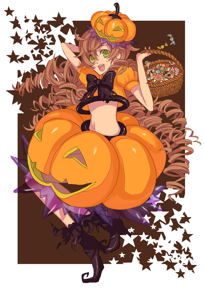 basket, boots, bow, brown_hair, candies, candy, checkerboard_cookie, cookie