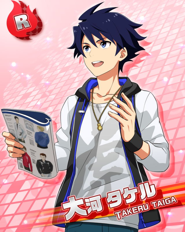 black_hair, blue_eyes, blush, character_name, dress, idolmaster, idolmaster_side-m, short_hair