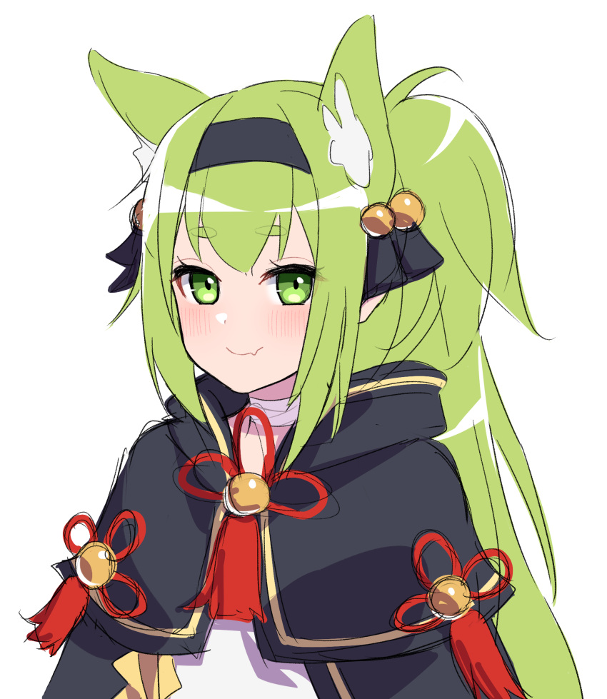 1girl, azur_lane, bell, black_capelet, blush, capelet, closed_mouth, eyebrows_visible_through_hair