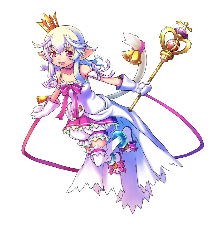 1girl, absurdres, animal_ears, bare_shoulders, bell, cat_ears, cat_tail, crown